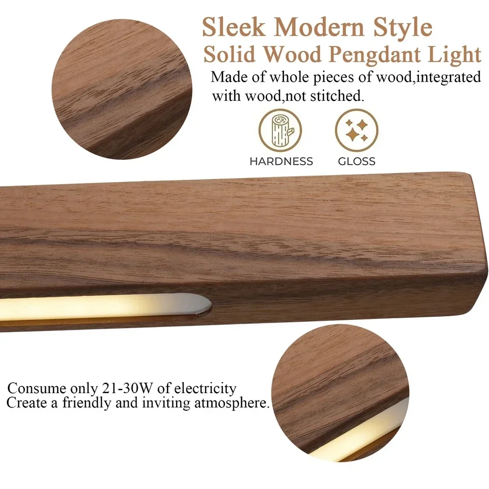 Suspension en bois LED design scandinave moderne luminaire éclairage cuisine salle à manger bureau chaleureux économique élégant