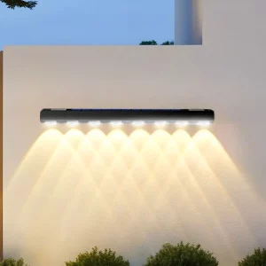 Applique murale extérieure solaire moderne design minimaliste éclairage jardin escalier énergie économique écologique