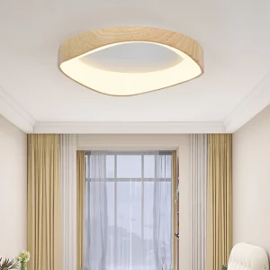 Plafonnier LED en bois naturel design scandinave nordique moderne pour salon chambre bureau éclairage chaleureux économique élégant