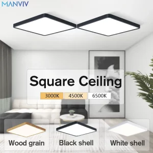 Plafonnier LED design moderne en bois effet bois noir et blanc lumière chaleureuse éclairage salon chambre économie d’énergie Plafonnier LED design moderne en bois effet bois noir et blanc lumière chaleureuse éclairage salon chambre économie d’énergie