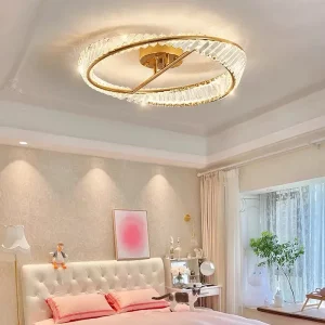 Plafonnier LED cristal luxe lumière italienne lampe salon ronde simple lampe ambiance postmoderne chambre à coucher nouveau style