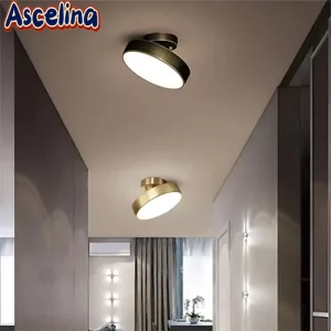 Plafonnier moderne LED en laiton Design nordique éclairage chaleureux pour chambre salon salle à manger hallway élégant économies d’énergie