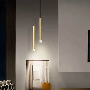 Suspension LED moderne design minimaliste aluminium doré éclairage intérieur salon cuisine chambre restaurant Suspension LED moderne design minimaliste aluminium doré éclairage intérieur salon cuisine chambre restaurant