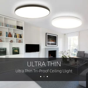 Plafonnier LED design moderne minimaliste lumière diffuse éclairage intérieur salon chambre bureau épuré élégance naturelle économie d’énergie