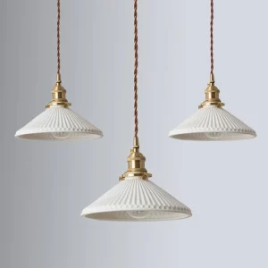 Lampe suspendue en céramique design industriel vintage style épuré salle à manger cuisine éclairage chaleureux économique moderne élégant