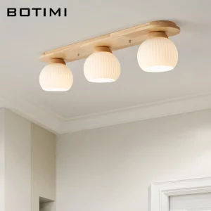 Plafonnier bois naturel design scandinave nordique moderne abat-jour verre lumière douce chambre salon cuisine éclairage élégant économique Plafonnier bois naturel design scandinave nordique moderne abat-jour verre lumière douce chambre salon cuisine éclairage élégant économique