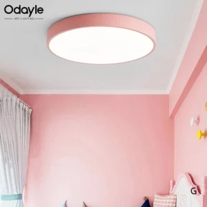 Plafonnier LED moderne minimaliste design circulaire rose et blanc lumière douce intérieur salon chambre cuisine bureau éclairage décoratif