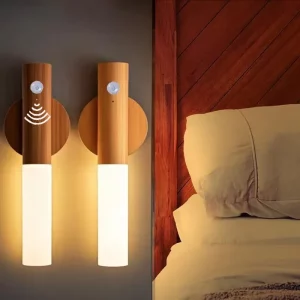 Applique murale bois LED design scandinave lumière douce détecteur de mouvement installation facile écoénergétique décoration moderne Applique murale bois LED design scandinave lumière douce détecteur de mouvement installation facile écoénergétique décoration moderne