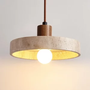 Suspension LED bois et pierre design moderne industriel lumière chaleureuse salle à manger cuisine bureau éclairage élégant économique Suspension LED bois et pierre design moderne industriel lumière chaleureuse salle à manger cuisine bureau éclairage élégant économique