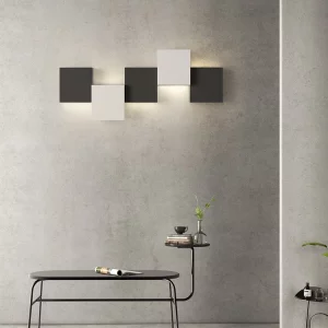 Applique murale moderne carrée en métal style minimaliste éclairage LED salon chambre bureau éclairage ambiant design nordique économie d’énergie installation murale luminaire intérieur Applique murale moderne carrée en métal style minimaliste éclairage LED salon chambre bureau éclairage ambiant design nordique économie d’énergie installation murale luminaire intérieur