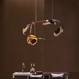 Suspension métal moderne lustre design artistique éclairage intérieur élégant salon salle à manger lumière douce LED