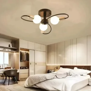 Plafonnier industriel vintage fer forgé design moderne minimaliste salon chambre cuisine éclairage chaleureux sans ampoule incluse Plafonnier industriel vintage fer forgé design moderne minimaliste salon chambre cuisine éclairage chaleureux sans ampoule incluse