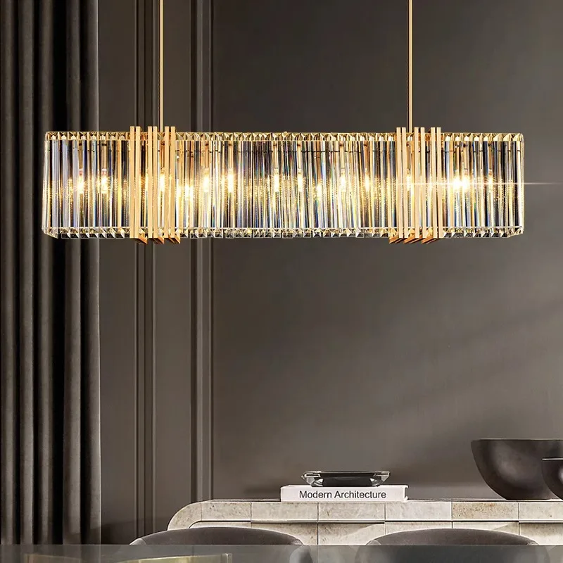 Suspension lumineuse moderne en métal doré et verre transparent design élégant pour salle à manger cuisine éclairage scandinave lumière centrale décorative