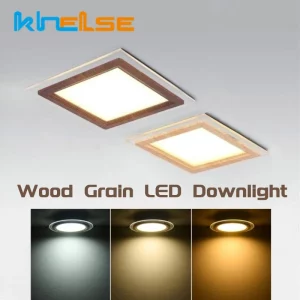 Plafonnier LED grain de bois design moderne scandinave lumière chaleureuse éclairage économique chambre salon déco intérieur