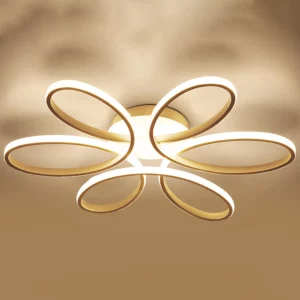 Plafonnier LED moderne design fleuri éclairage chaud chambre salon style nordique élégance naturelle économie d’énergie