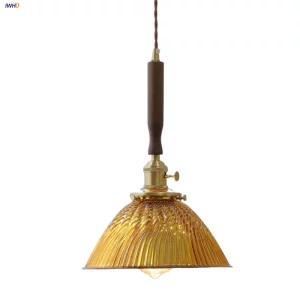 Suspension IWHD bois brun verre amber lumière chaleureuse design industriel vintage salon cuisine éclairage élégant économies d’énergie Suspension IWHD bois brun verre amber lumière chaleureuse design industriel vintage salon cuisine éclairage élégant économies d’énergie