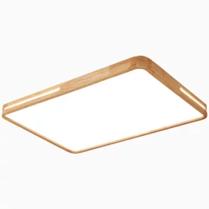 Plafonnier LED nordique minimaliste en bois massif, carré, rond, rectangulaire, en forme de bois, pour salon, chambre à coucher, buanderie