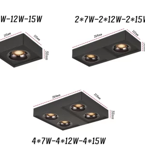 Plafonnier LED carré design moderne minimaliste éclairage intérieur Aluminium Économique Élégant