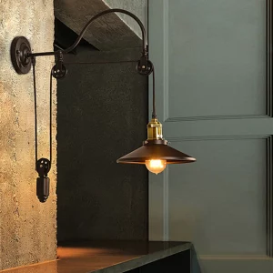 Applique murale industrielle métal noir laiton design vintage rétro bar restaurant décoration murale éclairage chaleureux élégant