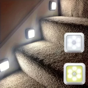 Applique Murale LED Sans Fil avec Détecteur de Mouvement Éclairage Moderne et Fonctionnel pour Escaliers Couloirs Chambres et Placards Applique Murale LED Sans Fil avec Détecteur de Mouvement Éclairage Moderne et Fonctionnel pour Escaliers Couloirs Chambres et Placards