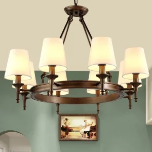 Plafonnier suspendu en tissu style vintage luminaire décoratif salon salle à manger éclairage chaleureux design élégant certification qualité Plafonnier suspendu en tissu style vintage luminaire décoratif salon salle à manger éclairage chaleureux design élégant certification qualité