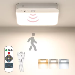 Plafonnier LED design moderne avec capteur de mouvement télécommande et minuterie éclairage ajustable recharge USB style minimaliste pour salon chambre ou couloir Plafonnier LED design moderne avec capteur de mouvement télécommande et minuterie éclairage ajustable recharge USB style minimaliste pour salon chambre ou couloir