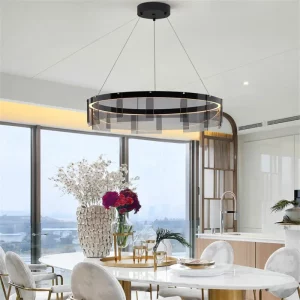 Suspension LED en verre design moderne nordique salle à manger chambre éclairage diffusé économie d’énergie élégance naturelle