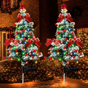 Décoration extérieure Noël lumineuse panneau solaire jardin allée ambiance festive économie d’énergie idéal fêtes arbres sapins LED Décoration extérieure Noël lumineuse panneau solaire jardin allée ambiance festive économie d’énergie idéal fêtes arbres sapins LED