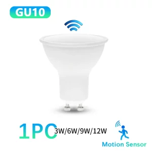 Ampoule LED GU10 détecteur de mouvement lumière Radar 3W 6W 9W 12W économie d’énergie fonctionne dans la nuit pour la maison plafonnier moderne Ampoule LED GU10 détecteur de mouvement lumière Radar 3W 6W 9W 12W économie d’énergie fonctionne dans la nuit pour la maison plafonnier moderne