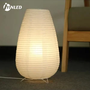 Lampe à poser style japonais LED papier blanc lumière douce design minimaliste chambre salon bureau déco épurée élégante économique Lampe à poser style japonais LED papier blanc lumière douce design minimaliste chambre salon bureau déco épurée élégante économique