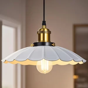 Lampe suspendue métal blanc et doré design industriel moderne luminaire plafond salon cuisine chambre ambiance chaleureuse élégance naturelle économies d’énergie Lampe suspendue métal blanc et doré design industriel moderne luminaire plafond salon cuisine chambre ambiance chaleureuse élégance naturelle économies d’énergie