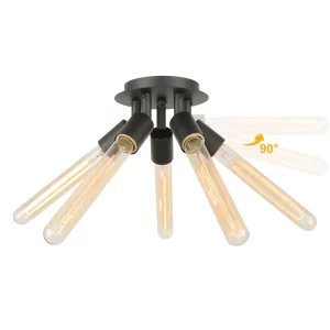 Plafonnier métal design industriel vintage ampoules Edison 6 lumières éclairage chaleureux salon loft cuisine éclairage moderne économique élégant Plafonnier métal design industriel vintage ampoules Edison 6 lumières éclairage chaleureux salon loft cuisine éclairage moderne économique élégant