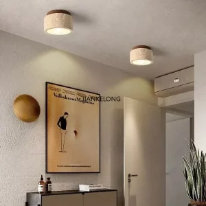 Plafonnier moderne en bois naturel design scandinave lumière chaleureuse intérieure chambre salon couloir escaliers élégance durable
