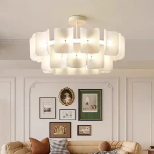 Plafonnier LED moderne design nordique Wabi Sabi acrylique blanc salon chambre suspension éclairage intérieur économique élégant
