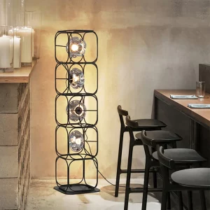 Lampadaire industriel moderne en acier inoxydable et verre transparent lumière LED salle à manger salon éclairage design épuré certification CQC CEM ROHS Lampadaire industriel moderne en acier inoxydable et verre transparent lumière LED salle à manger salon éclairage design épuré certification CQC CEM ROHS