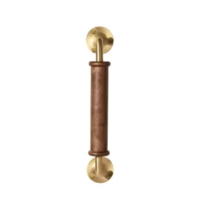 Poignée en bois de noyer massif base en laiton design vintage qualité supérieure décoration intérieure élégante Poignée en bois de noyer massif base en laiton design vintage qualité supérieure décoration intérieure élégante