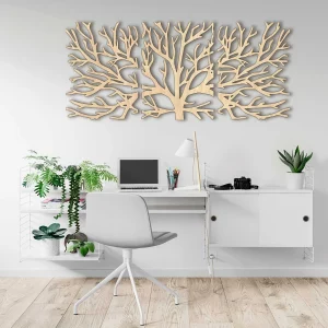Décoration murale bois naturel style moderne design organique branches arbre 2D 3 pièces 15 pouces salon bureau chambre décoration intérieure naturelle élégante Décoration murale bois naturel style moderne design organique branches arbre 2D 3 pièces 15 pouces salon bureau chambre décoration intérieure naturelle élégante