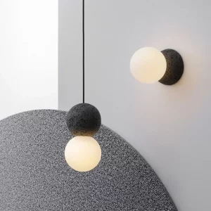 Suspension moderne design scandinave lumière noire et blanche salon chambre cuisine éclairage intérieur élégance nordique
