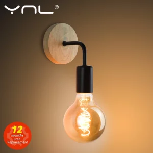 Applique murale bois Vintage design industriel moderne lampe murale E27 90-260V lumière chaleureuse salon chambre décoration scandinave nordique élégante