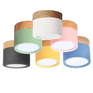 Plafonnier LED bois naturel design scandinave nordique moderne chambre salon éclairage chaleureux économique élégant