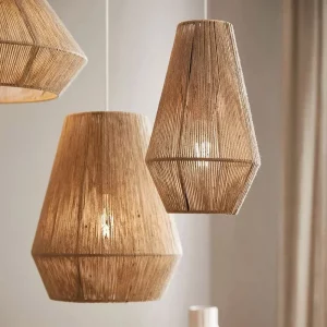 Lampe suspendue en corde naturelle design moderne rustique lumière chaleureuse salon cuisine chambre restaurant éclairage décoratif Winfordo