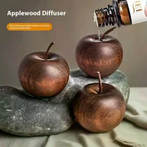 Diffuseur de parfum en bois naturel design minimaliste pomme aromathérapie décoration salon chambre cadeau porte-bonheur ornement bénédiction élégant