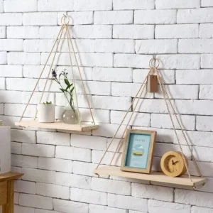 Étagère murale suspendue en bois style scandinave  design rustique  décoration intérieure  extérieure  salle à manger  salon  chambre  bureau  cuisine  jardin