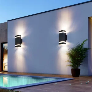 Applique murale LED aluminium design moderne minimaliste lumière extérieure intérieure éclairage bi-directionnel élégant durable