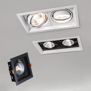 Plafonnier LED carré intégré aluminium moderne design minimaliste lumière ajustable salon bureau éclairage intérieur économique élégant