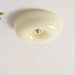 Plafonnier en Verre Style Crème Design Moderne Épuré Éclairage Doux Protection des Yeux pour Chambre d’Enfant Décoration Intérieure Élégante Diffusion de Lumière Sécurité Innovation