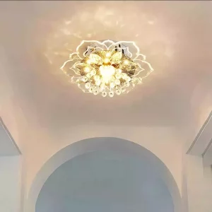 Plafonnier LED cristal moderne design floral lumière élégante salon chambre cuisine éclairage intérieur