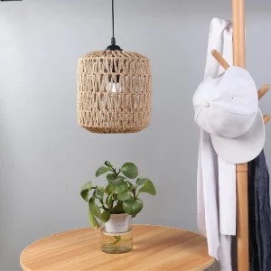 Suspension en rotin naturel tissé à la main abat-jour en bambou luminaire pendentif pour salon chambre restaurant design bohème rustique 25-30 cm Suspension en rotin naturel tissé à la main abat-jour en bambou luminaire pendentif pour salon chambre restaurant design bohème rustique 25-30 cm
