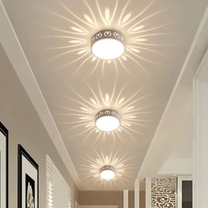 Plafonnier Cristal Moderne Design Élégant pour Entrée  Couloir et Balcon – Éclairage Intégré LED – Luminaires Luxueux et Durables