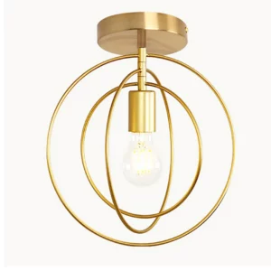 Plafonnier métal doré design moderne industrial sphérique éclairage fonctionnel élégant chambre salon entrée